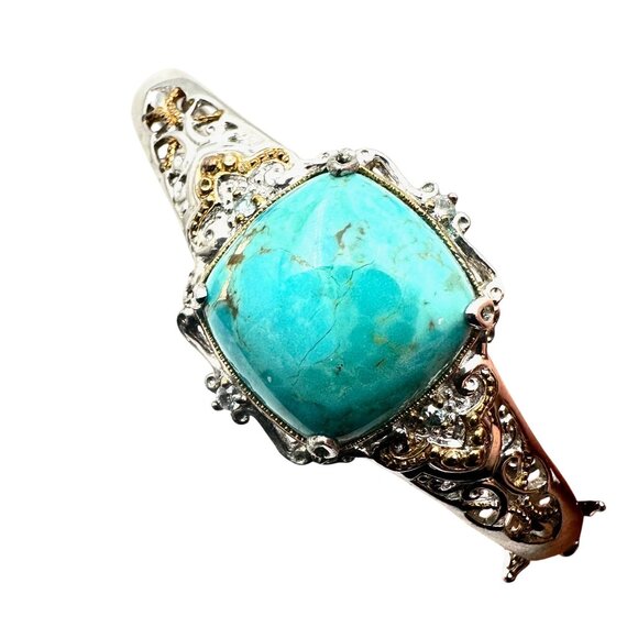 Gems En Vogue Michael Valitutti Turquoise Clamper Bracelet Sterling Silver - Picture 5 of 5